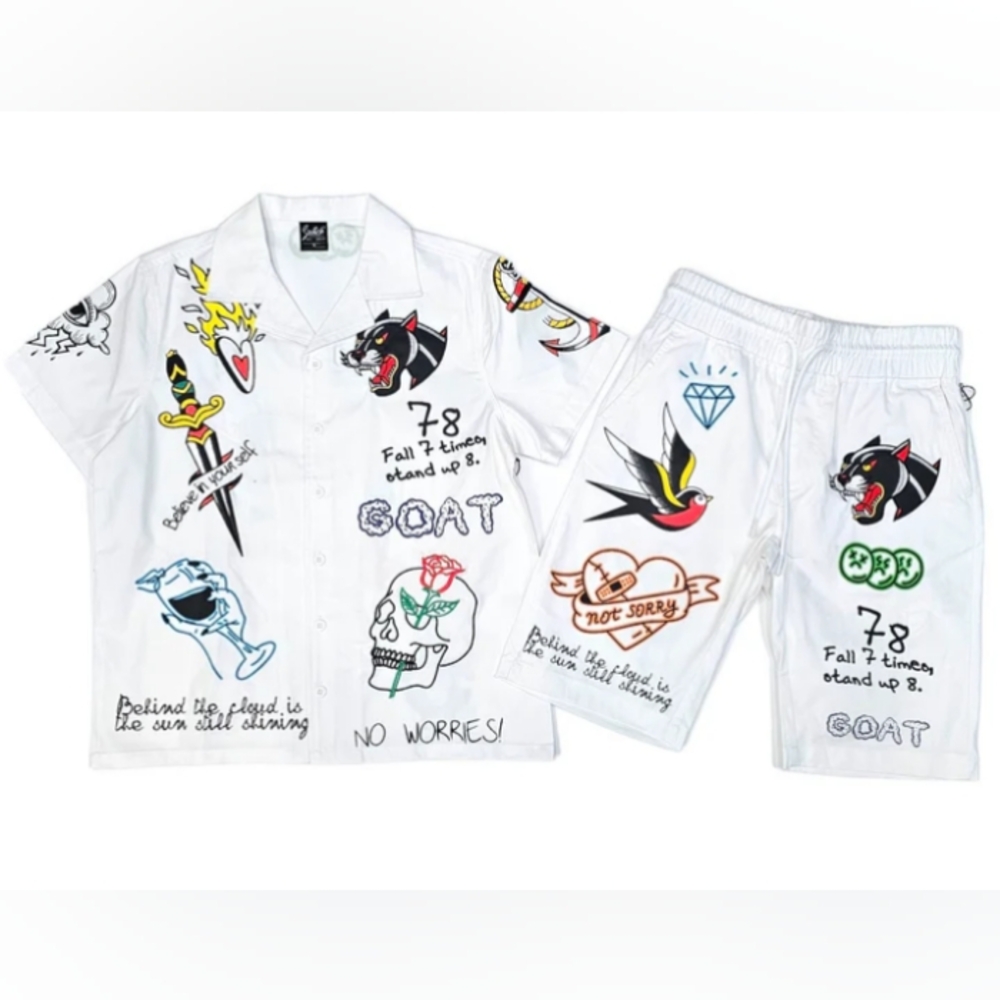 Switch Remarkable Tattoo Patch Shirt&Short Set (Men's XL)